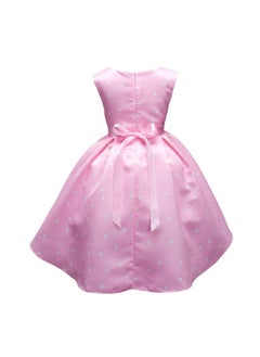 Hopscotch Hopscotch Girls Sleeveless Polka Dot Print Party Dress in Pink Color for Ages 3-4 Years  - Image 2