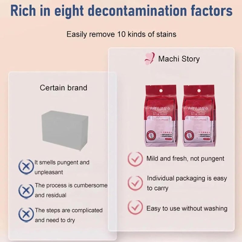 كلاراكو مزيل بقع الطوارئ، مناديل مبللة لإزالة بقع الملابس، مناديل صغيرة لإزالة البقع، مناديل تنظيف مغلفة بشكل فردي، مناديل فورية لإزالة البقع، للملابس والأقمشة وبقع السجاد (3 عبوات) - Image 4