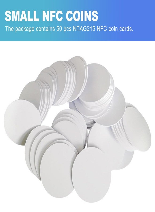 CoguZed 50-Pack NTAG215 NFC Tags, Blank Rewritable 25mm Round NFC Coins with 504 Bytes Memory - Image 4