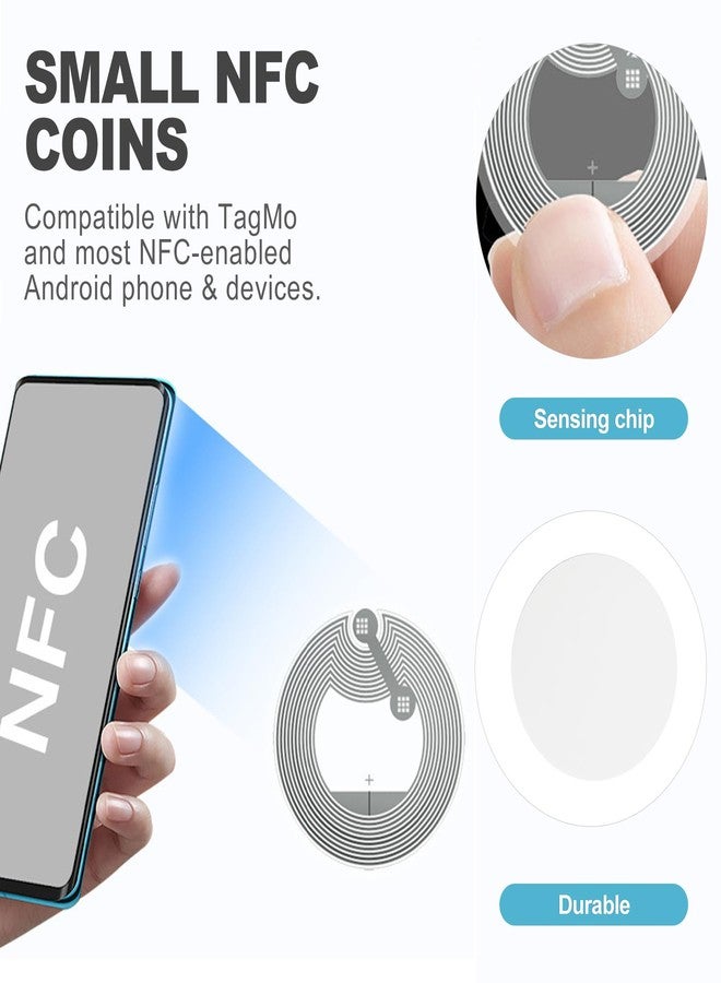 CoguZed 50-Pack NTAG215 NFC Tags, Blank Rewritable 25mm Round NFC Coins with 504 Bytes Memory - Image 3