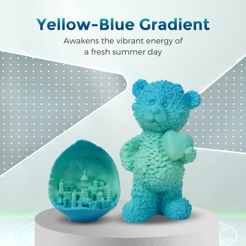FLASHFORGE PLA Filament 1.75mm +/- 0.02mm Blue to Yellow Gradient, Smooth Color-Changing 3D Printer Filament 1kg (2.2lbs) Spool, 3D Printing Filament Easy to Use and Fits for Most FDM 3D Printers - Image 3