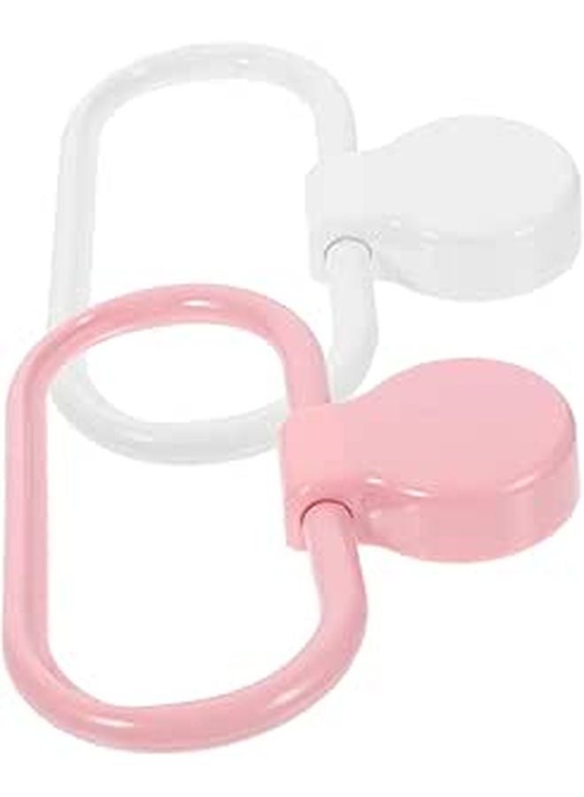 2 Pack Adhesive Towel Rings No Drill Plastic Holder For Bathroom Kitchen - Image 1