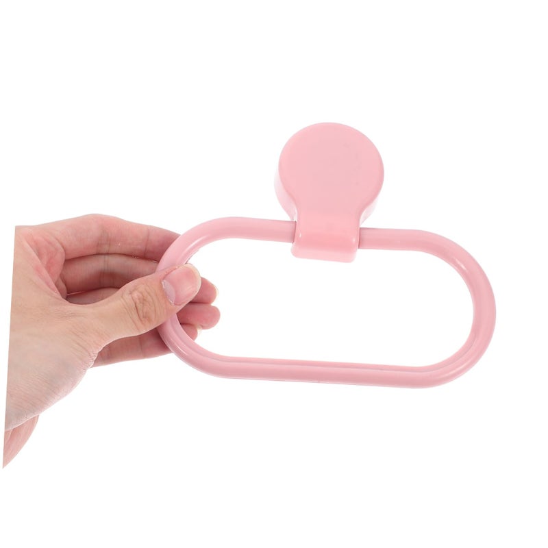 2 Pack Adhesive Towel Rings No Drill Plastic Holder For Bathroom Kitchen - Image 5