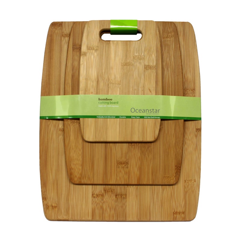 Oceanstar 3-Piece Bamboo Set CB1156 Cutting Board, One Size, Natural - Image 2