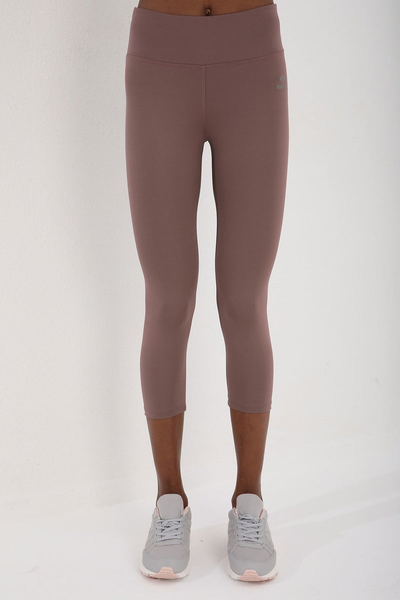 Tommy Life Dusty Rose Women's High Waist Slimming Cross Back Detailed Sports Bustier-Capri Tights Set - 95283  - Image 5