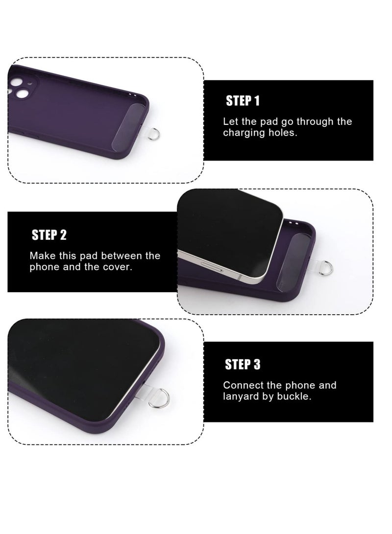 Captaintech 6pcs Phone Tether Tab PVC Phone Strap Tether Tabs Multifunctional Phone Lanyard Patch Pad Phone Tether Tab Thin for Most Smartphones Mobile Phones - Image 5