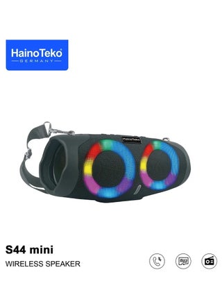 Haino Teko Germany S44 Mini Portable Wireless Bluetooth Speaker with RGB Lights, FM Radio USB MicroSD AUX Loud Rechargeable Sound System Outdoor Party Speaker German Design Best Small Speaker 2025 Clear Bass Compact Speaker with USB AUX SD Card Bluetooth - pzsku/Z21B7D2A90E4E7EAD74F7Z/45/_/1730034673/4594c732-4a58-4ab8-b9e8-e3eaf028497c
