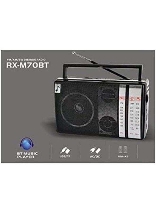 Golon Portable FM/AM/S Radio, Rechargeable Battery, High-Quality Sound, USB and Memory Card, GOLON/RX-M70 - Image 4