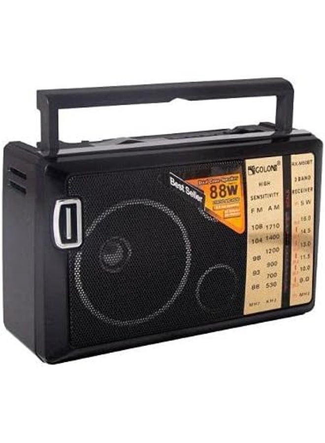 Golon Portable FM/AM/S Radio, Rechargeable Battery, High-Quality Sound, USB and Memory Card, - Image 1