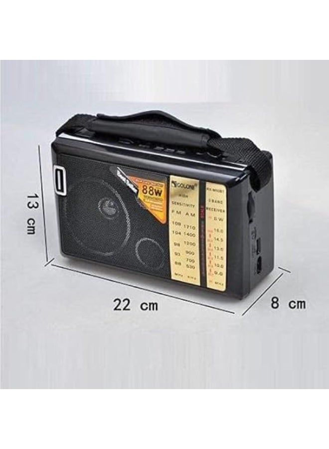 Golon Portable FM/AM/S Radio, Rechargeable Battery, High-Quality Sound, USB and Memory Card, - Image 4