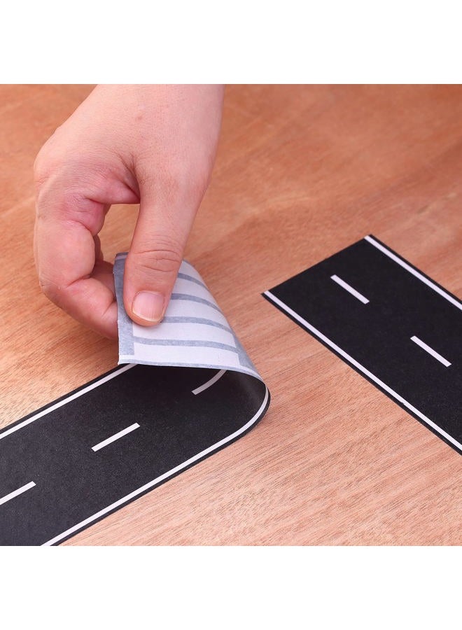 RECER Road Tape,2 Rolls Road Tape Black Total 20m,6.1cm x 20m Straight Curve Track Traffic Signs-Kids Gifts - Image 5