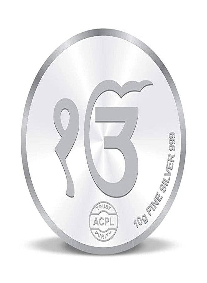 ACPL Precious Moments BIS Hallmarked Silver Coin Ek Onkar Symbol with Shree Gurunanak Dev Ji 10 gm 999 Pure - Image 3