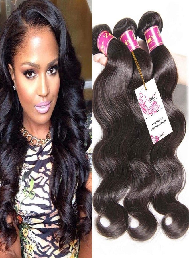 UNice Hair Brazilian Body Wave 3 bundles, 100% Unprocessed Virgin Human Hair Extensions (10 12 14) - Image 1