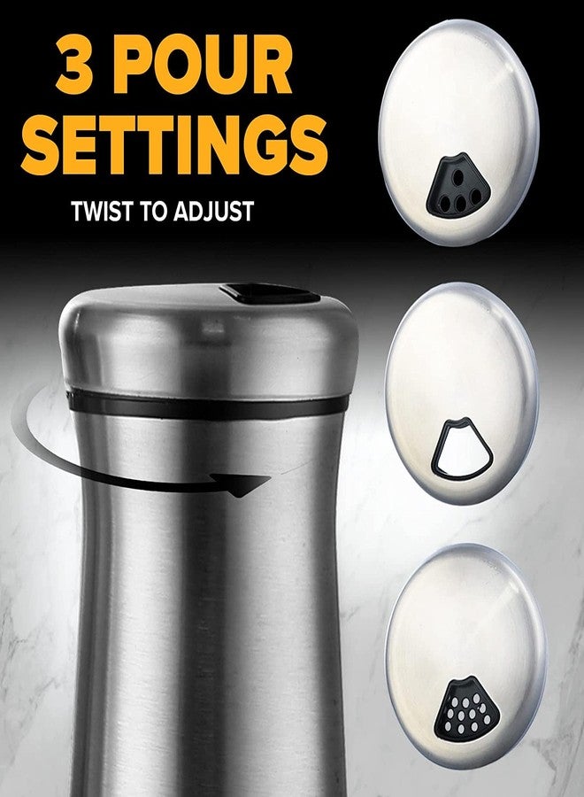 KITOME Salt and Pepper Shakers Set with Adjustable Pour Holes - Stainless Steel Salt Shaker and Pepper Shaker. - Image 2