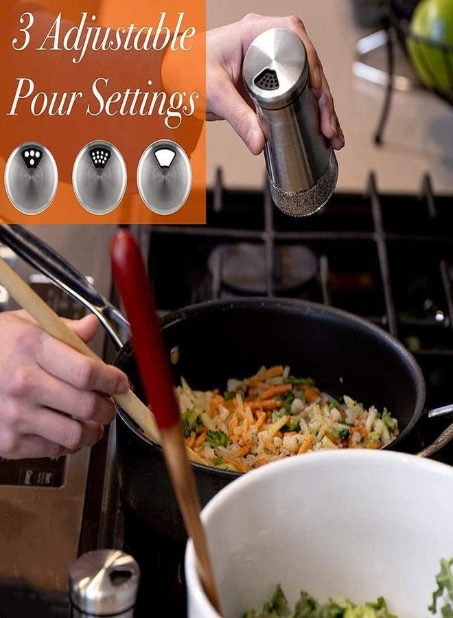 KITOME Salt and Pepper Shakers Set with Adjustable Pour Holes - Stainless Steel Salt Shaker and Pepper Shaker. - Image 5