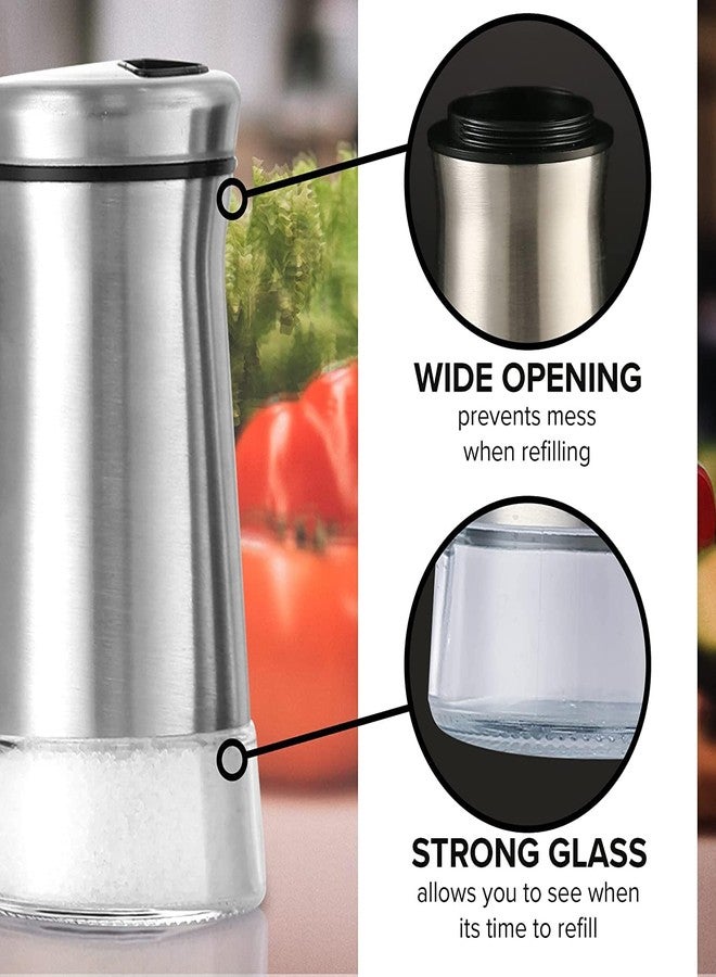 KITOME Salt and Pepper Shakers Set with Adjustable Pour Holes - Stainless Steel Salt Shaker and Pepper Shaker. - Image 4