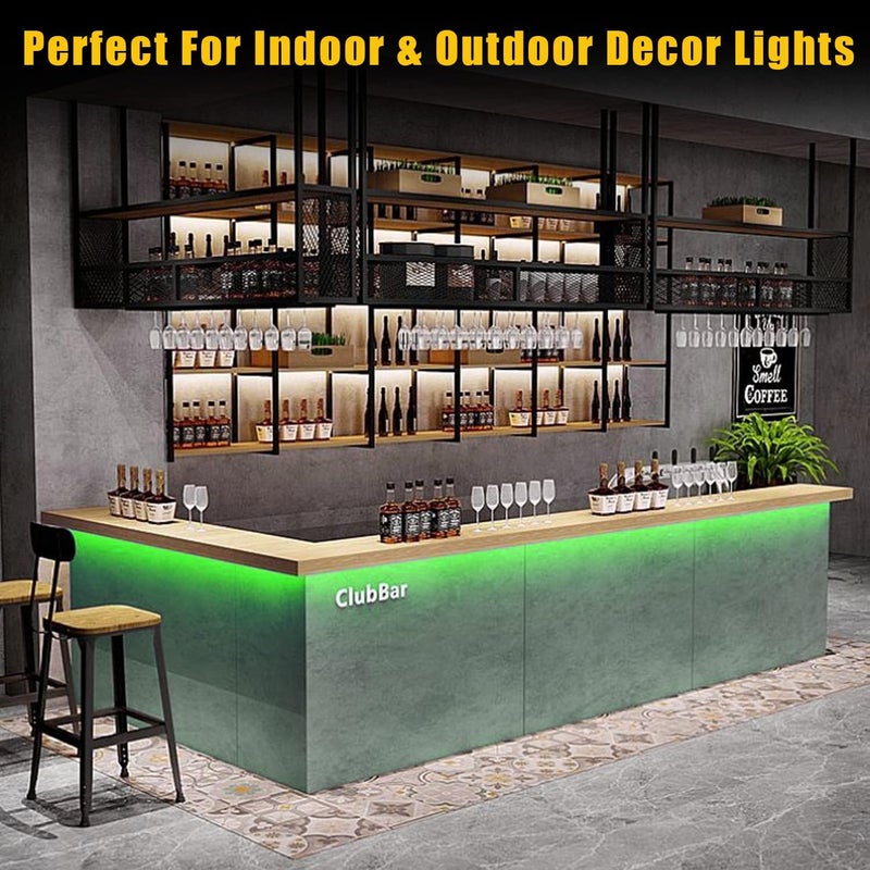 YM EBright Led Neon Strip Lights 12V Indoor Outdoor Silicone Rope 16.4Ft 600SMD Flexible Waterproof IP67 for Signboard Bar Home Kitchen Bedroom Party Christmas Decoration-Green (No Power Adapter) - Image 3
