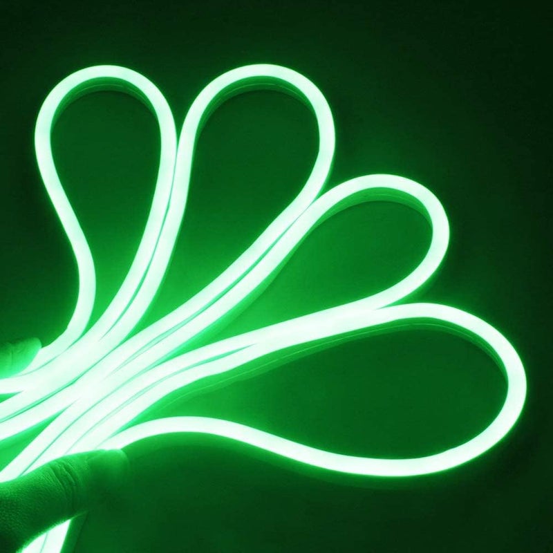 YM EBright Led Neon Strip Lights 12V Indoor Outdoor Silicone Rope 16.4Ft 600SMD Flexible Waterproof IP67 for Signboard Bar Home Kitchen Bedroom Party Christmas Decoration-Green (No Power Adapter) - Image 5