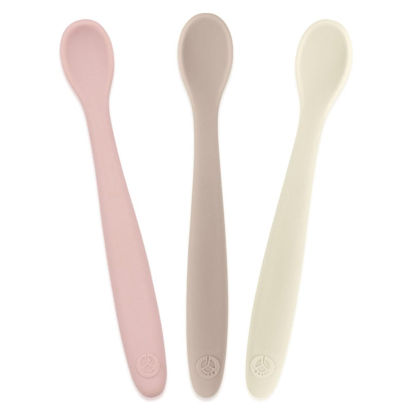 WeeSprout Silicone Baby Spoons - First Stage Infant Feeding Utensils With Soft-Tip, Bendable Kitchenware for Parent & Self-Feeding, Ultra-Durable, Dishwasher Safe, Travel Case, Set of 3 - Image 1