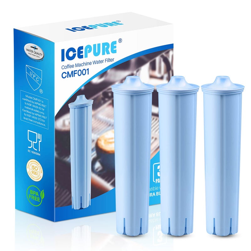ICEPURE Jura Clearyl Blue Compatible Coffee Machines Water Filter Cartridge  Replaces Jura Blue Filters pack of 3