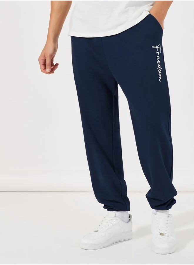 Styli Text Print Oversized Joggers