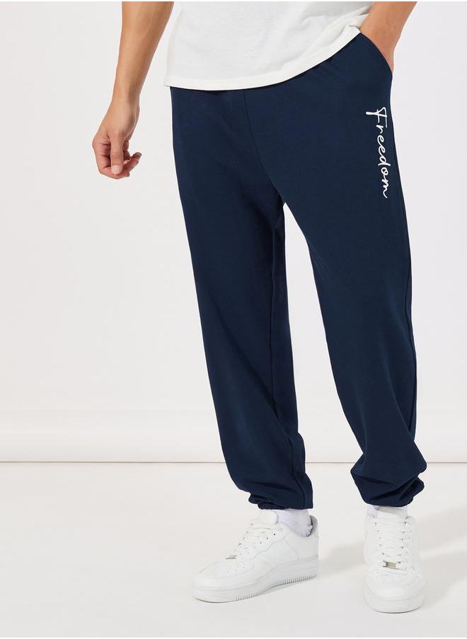 Styli - Text Print Oversized Joggers - Image 1