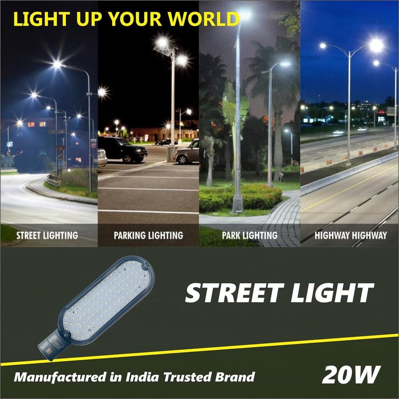 Shein 20 واط مصباح شارع LED | SHSL-20W | مصباح خارجي مقاوم للماء IP65 معتمد من BIS | أبيض بارد | بولي كربونات | كهربائي سلكي | مقاوم للماء | مقاوم للغبار | متين للاستخدام الخارجي | عبوة من 1 - Image 5