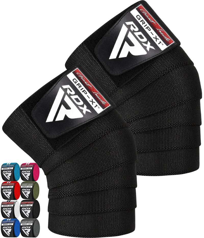 RDX Knee Wraps for Weightlifting, 78â€ Elasticated Straps Power Lifting Leg Press Support Gym Fitness Squats Workout Men Women - Image 1