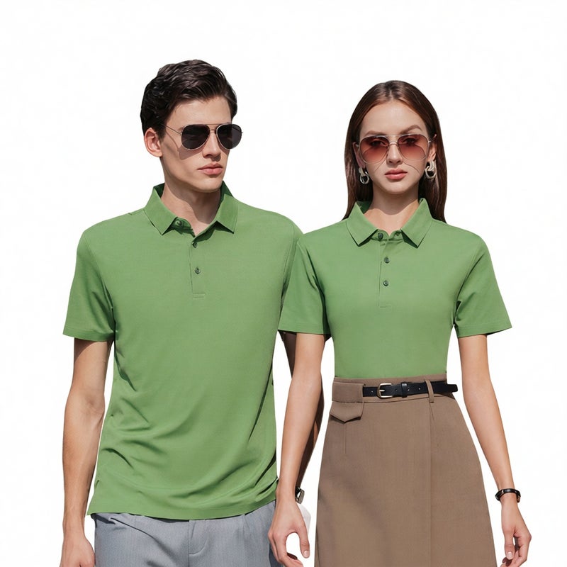200g Premium Modal Unisex Polo Shirt Short Sleeve Logo Print Custom Workwear - Image 1