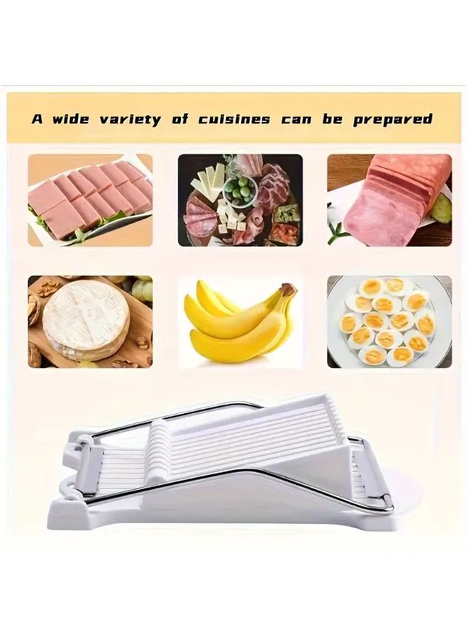 Stainless Steel Manual Slicer with 10 Blades White Adjustable Thickness Compact Rust Resistant Design for Food - Image 4