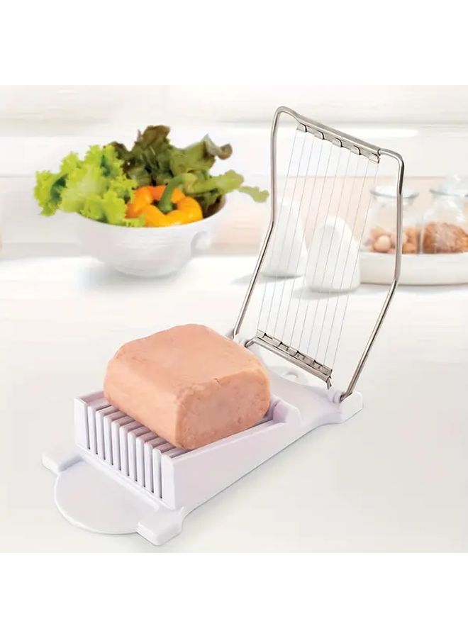 Stainless Steel Manual Slicer with 10 Blades White Adjustable Thickness Compact Rust Resistant Design for Food - Image 3