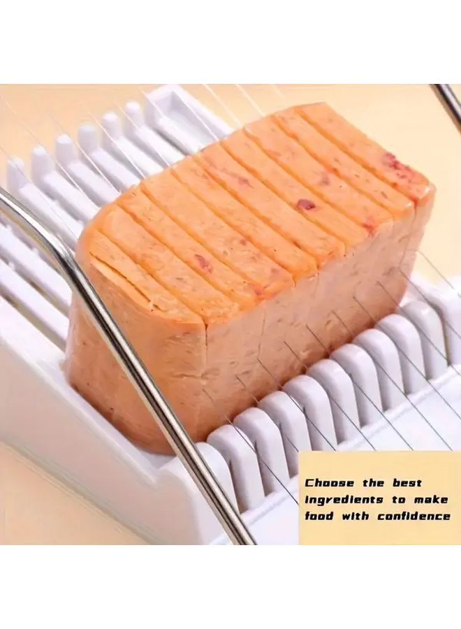 Stainless Steel Manual Slicer with 10 Blades White Adjustable Thickness Compact Rust Resistant Design for Food - Image 5