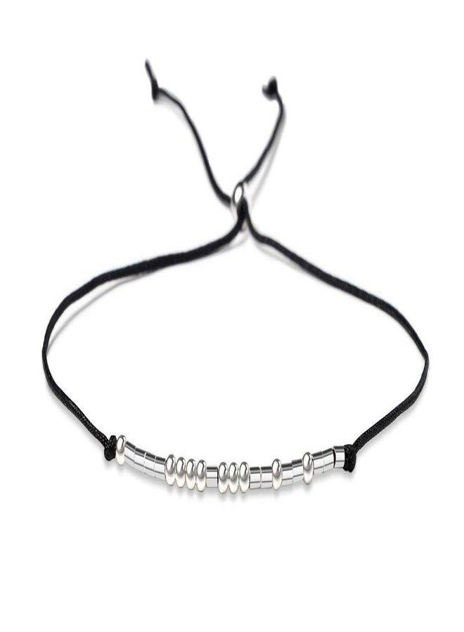 Lcherry سوار Lcherry Ohana مورس كود مصنوع يدويًا من الخرز على خيط حريري، هدية ملهمة للنساء - Image 4