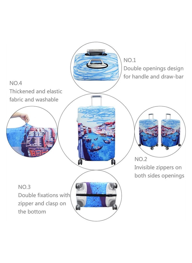 SYOSI Travel Luggage Cover, Thickened High Elastic Travel Suitcase Spandex Protective Cover, Suitcase Protector Jacket Washable Dust-proof Anti-thief Case for 25-28 Inch Luggage (L)  - Image 2