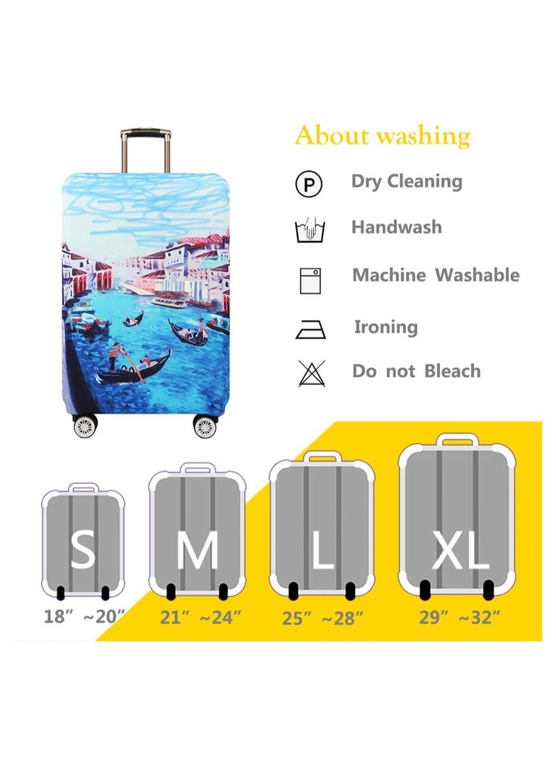 SYOSI Travel Luggage Cover, Thickened High Elastic Travel Suitcase Spandex Protective Cover, Suitcase Protector Jacket Washable Dust-proof Anti-thief Case for 25-28 Inch Luggage (L)  - Image 3