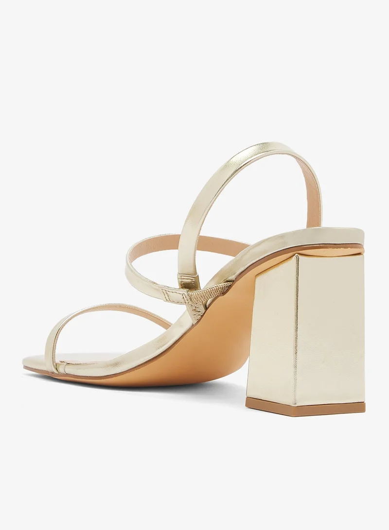 London Rebel GOLD PU Cara Ankle Strap High-Heel Sandals for Women | Best Price UAE
