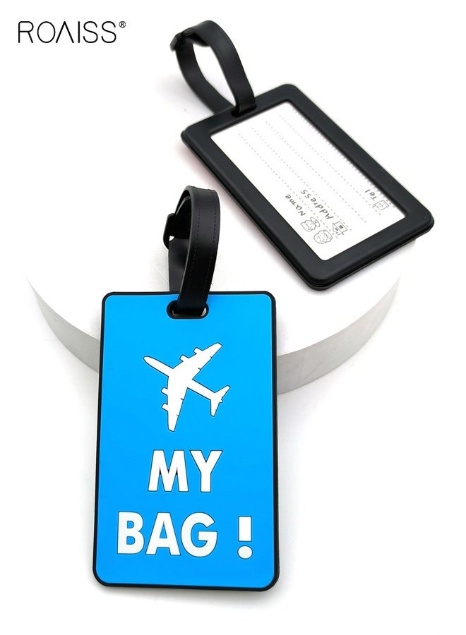 رويس مجموعة من 5 قطع من بطاقات الأمتعة المصنوعة من السيليكون للسفر، تتضمن بطاقات ورقية مكتوبة بخط اليد، وبطاقات تعليق محمولة، وحاملات بطاقات متينة ومقاومة للضياع، وملصقات آمنة للأمتعة لتحديد هوية الأمتعة، وعلامة للحقيبة. - Image 5