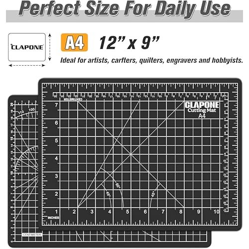 CLAPONE A4 Cutting Mat Self Healing Sewing Mat, 9inch x 12inch Rotary Cutting Mat 5-Layer Craft Board for Sewing, Quilting, and Scrapbooking Crafts Hobby Project Leather - Image 2