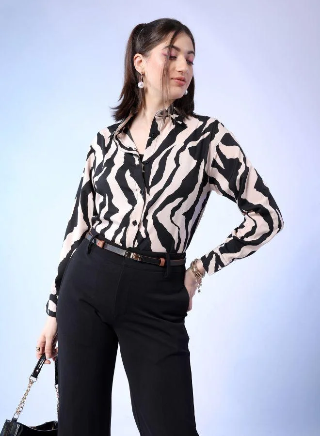 Freehand  Women Loose Fit Animal Print Shirt for Women | Best Price UAE