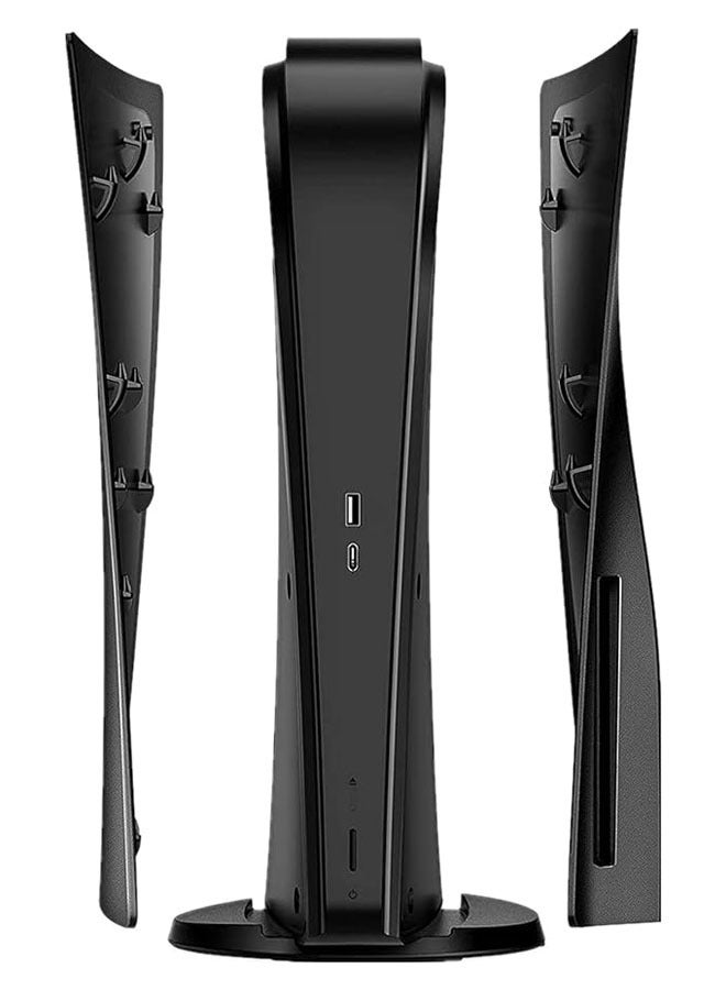 غطاء لوحات الوجه لجهاز PS5 للنسخة الرقمية، يوفر حماية للجهاز من الغبار والخدوش، بتصميم CD Black. - Image 1