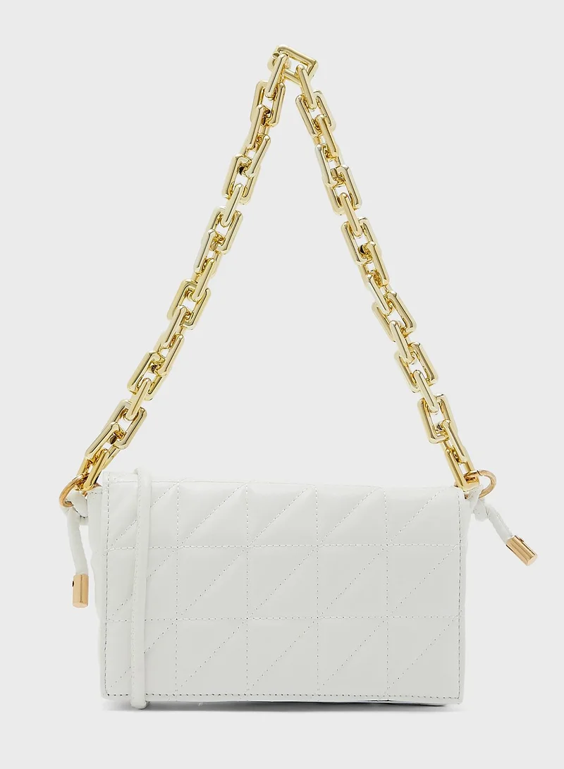 Ginger Quilted Chain Detail Crossbody
