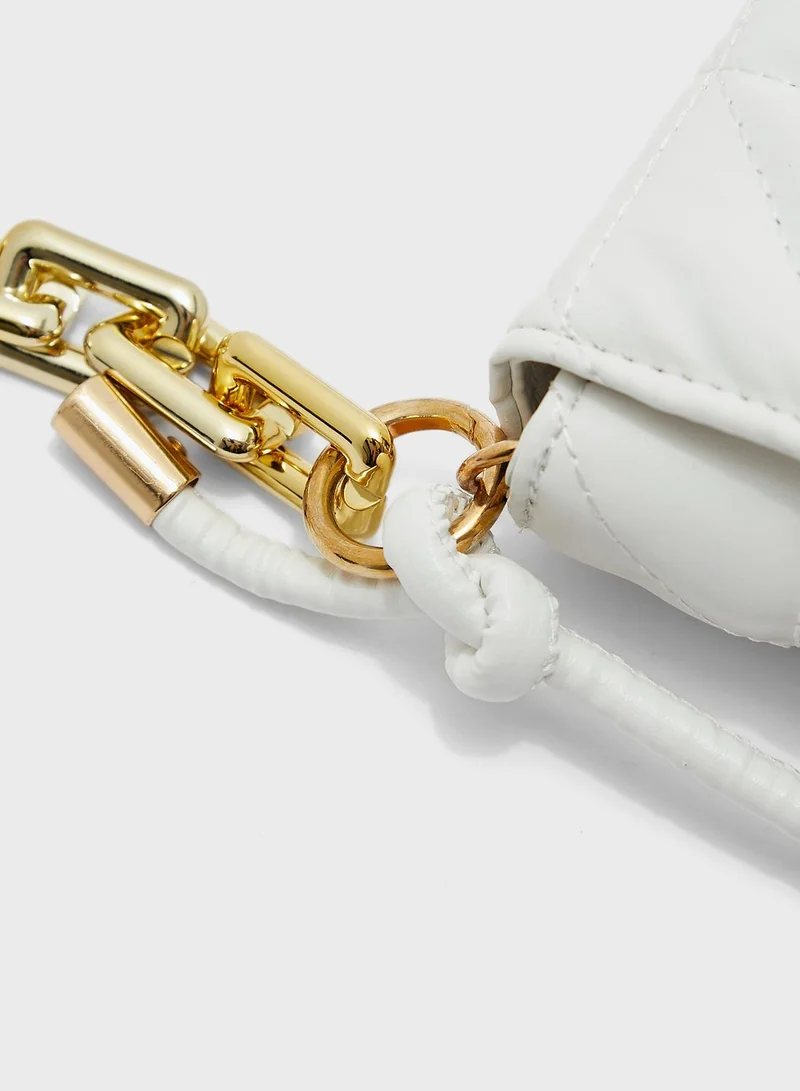 Ginger Quilted Chain Detail Crossbody