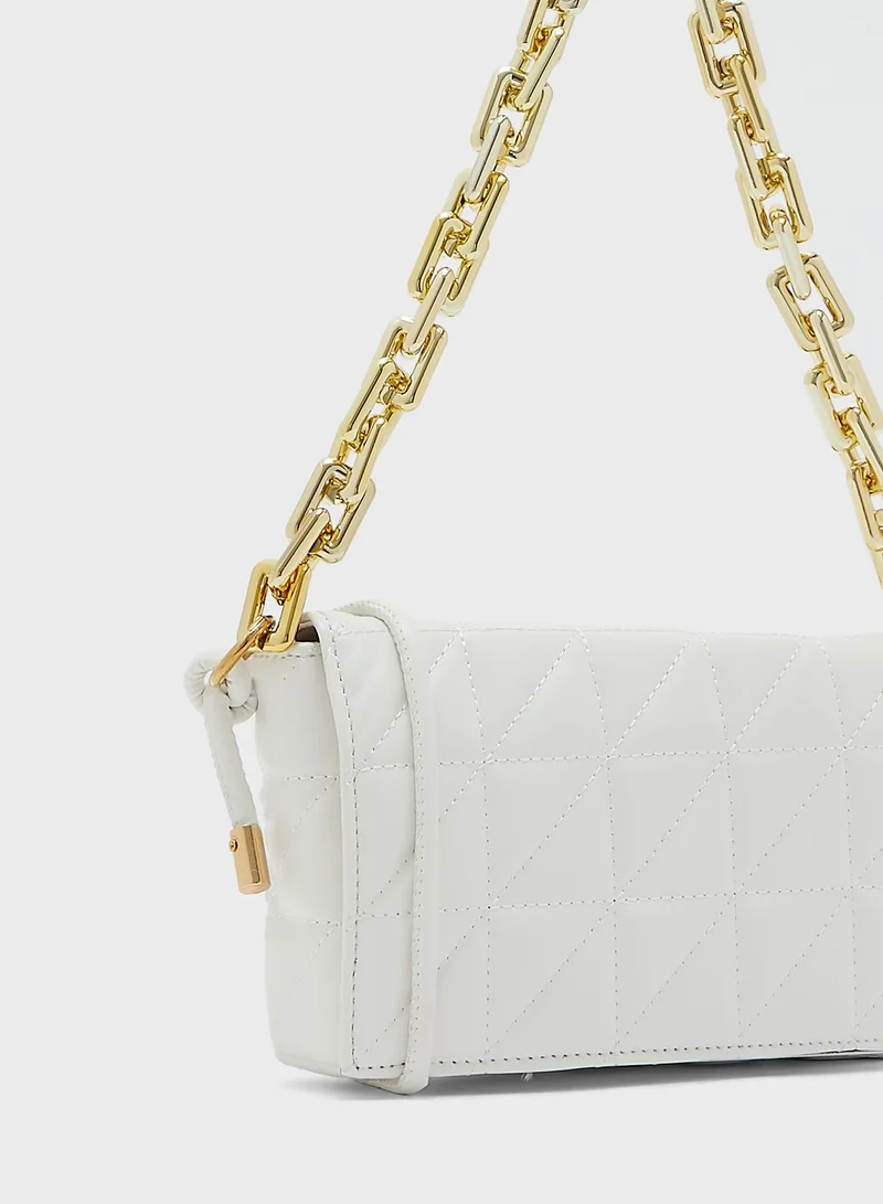 Ginger Quilted Chain Detail Crossbody