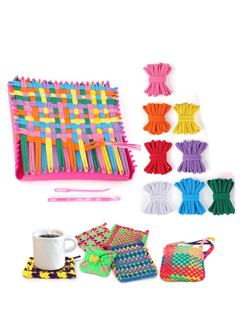 Barakah Weaving Loom Kit for Kids and Adults Potholder Weave Loom Toys Gift for Girls Ages 6 7 8 9 10 11 12 13 Years Old and Above Square Buildable Loom Knitting Activit Gifts for Child and Beginners - Image 1