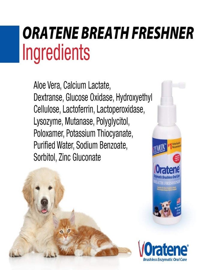 Zymox Oratene Brushless Oral Care Breath Freshener for Dogs and Cats, 4oz - Image 4
