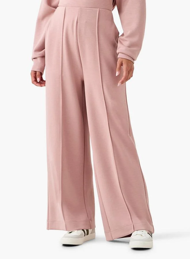 Splash FAV Regular Fit Flexi Waist Soft Touch Wide Leg Pants with Pintuck Detail
