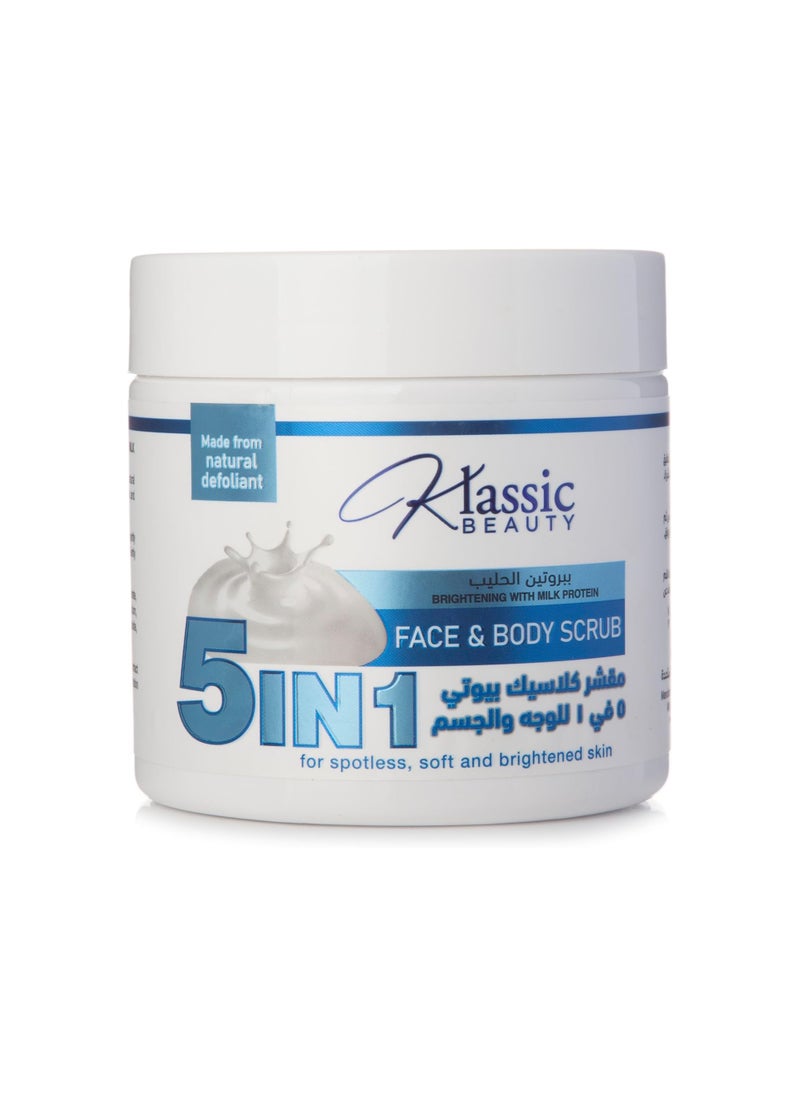 Klassic BEAUTY klassic beauty 5 in 1 Brightening With Milk Protein Face and Body Scrub,500ml  - Image 1
