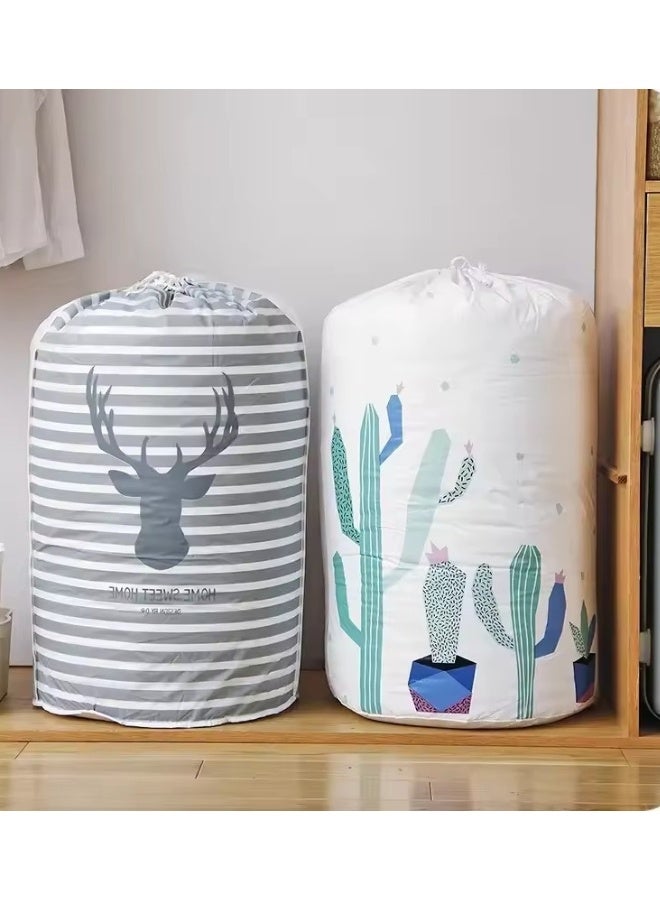 هابي هوم 2 قطعه من كيس تخزين البطاطين واللحاف والملابس الجامبو – حافظة تخزين لوكس مستوردة برباط غلق محكم – خامة وتر بروف مشمعة مقاومة للماء والأتربة – منظم تخزين كبير للبطاطين والملايات والملابس والألعاب – حماية كاملة من البقع والرطوبة والحشرات – مقاس 45 × 85 سم - Image 1