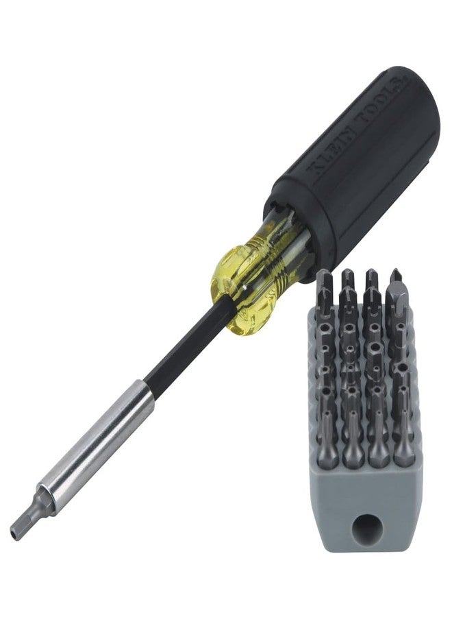 Klein Tools 32510 Magnetic Multibit Screwdriver with Sturdy Torx, Hex, Spanner, Tri-Wing, Torq and Nut Tamperproof Bits and Storage Block - Image 1