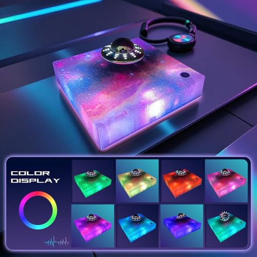 Poojaed Magnetic Levitating UFO Lamp Floating 360Rotating RGB Galaxy Light Display Cool Tech Gadgets Desk Decor for Office Home Esports Room Amazing Gift for Men Girls - Image 3